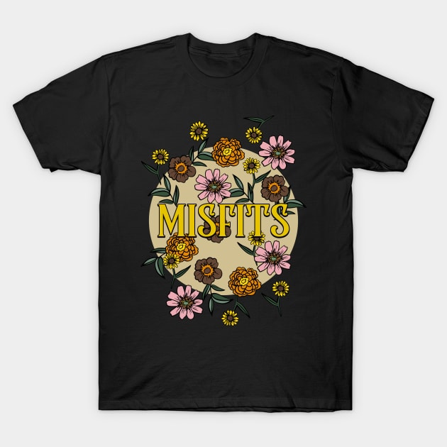 Misfits Name Personalized Flower Retro Floral 80s 90s Name Style T-Shirt by Ancientdistant